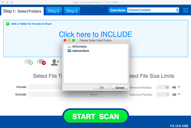 Outlook Select Folders